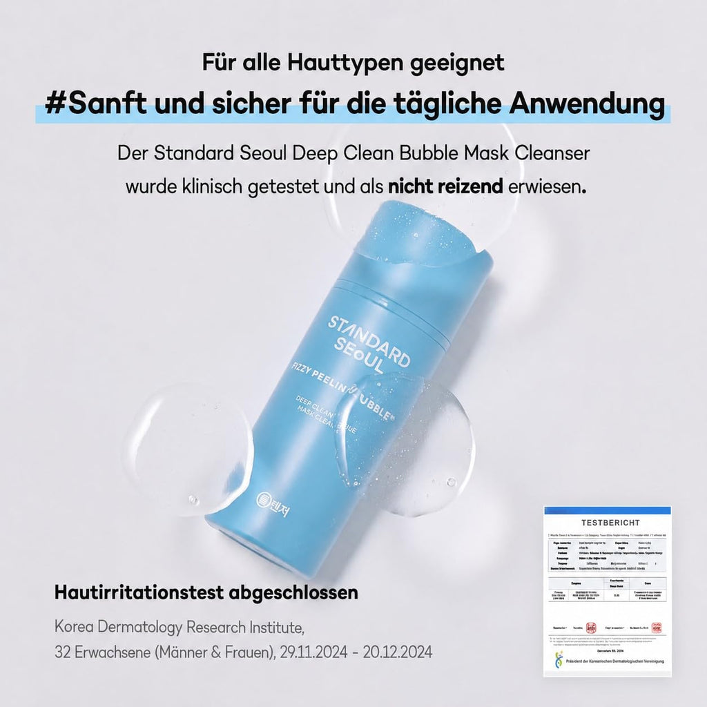 Deep Clean Bubble Cleanser – Gel-zu-Schaum Peeling-Waschgel mit AHA, PHA, LHA & Teebaumextrakt, sanfte & hautglättende Gesichtsreinigung für empfindliche & unebene Haut, 50ml