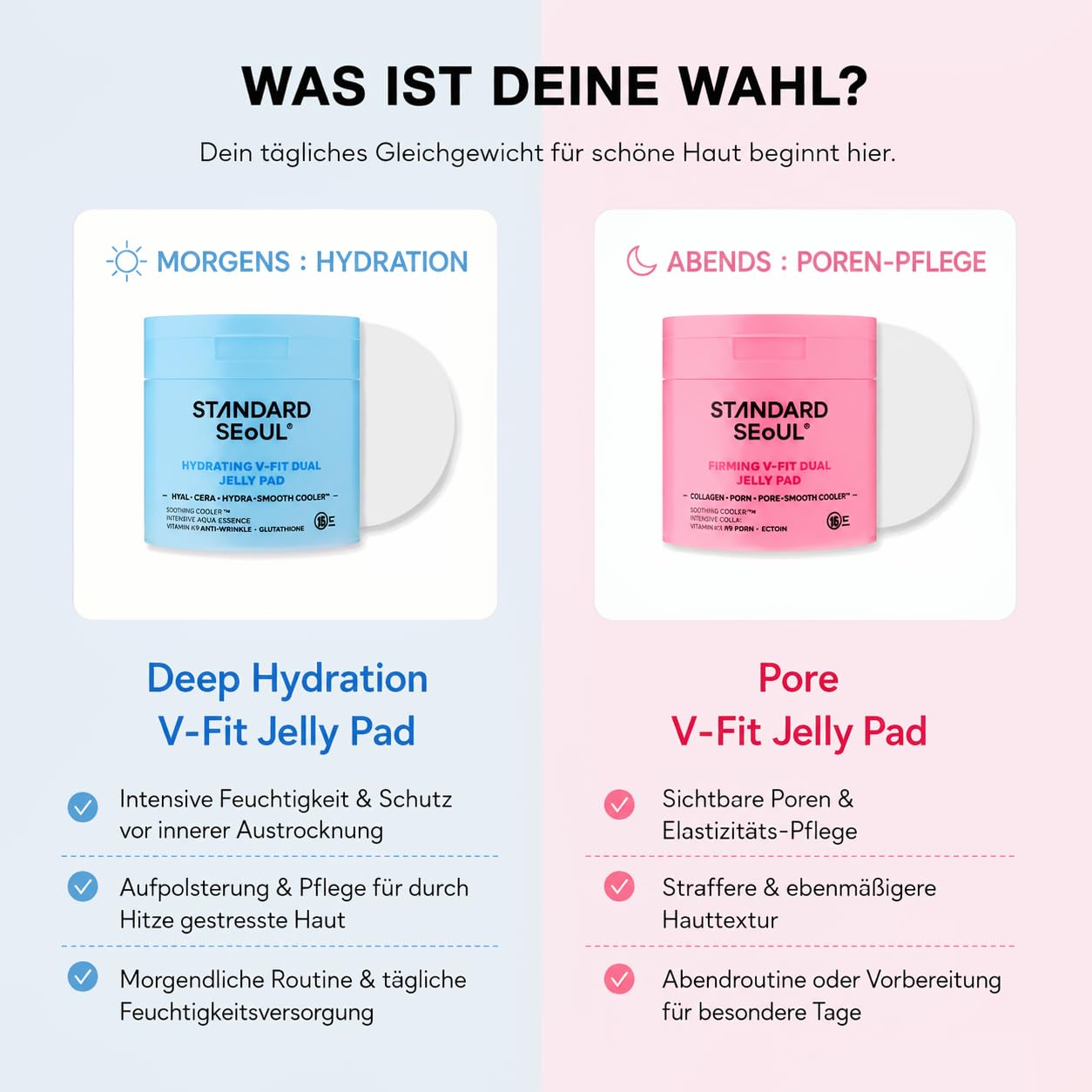 Hydrating V-Fit Dual Jelly Toner Pads, Deep Hydration & De-Puffing, Dual Sided Cooling 2-in-1 Toner Pack and Wipe Pads with Hyaluronsäure, Ceramides and Panthenol, 60 Pads