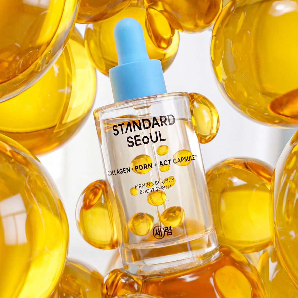STANDARDSeOUL Bouncy Boost Serum mit Niacinamid, Alpha Arbutin und Vitamin C, dunkle ungleichmäßige Haut, 30 ml, Gel in quadratischer Flasche