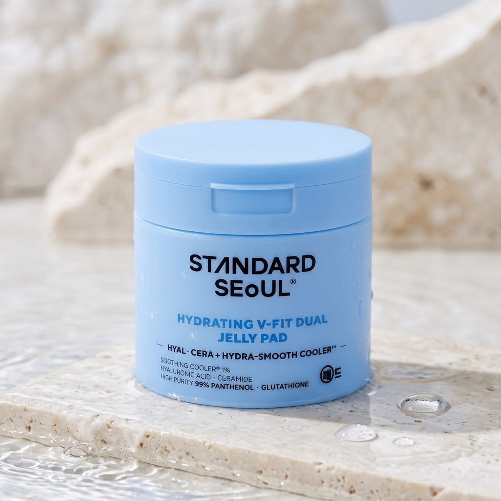 STANDARDSeOUL V-Fit Dual Jelly Pad mit kühlender, dualer Seite, 60 Stück, feuchtigkeitsspendende 2-in-1 Toner-Pads für die Hautpflege.