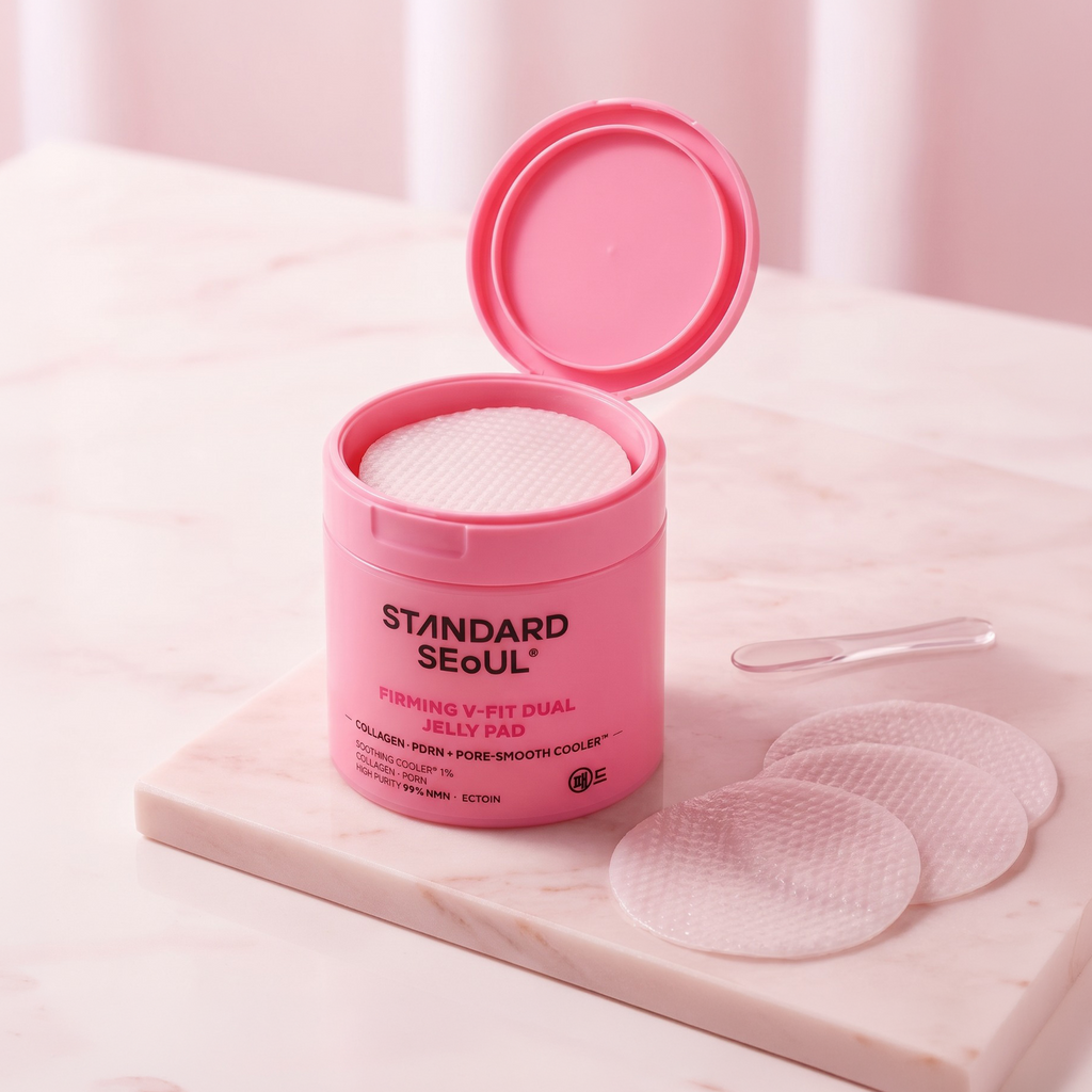 STANDARDSeOUL V-Fit Dual Jelly Pad mit kühlender, doppelseitiger Toner-Formel für Gesicht und Hautpflege, 60 Pads
